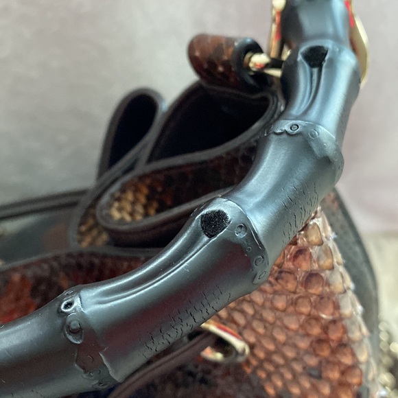Gucci bamboo handle python bucket bag - Picture 4 of 4